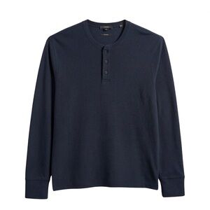 VINCE Men's Slub Long Sleeve Henley Tee